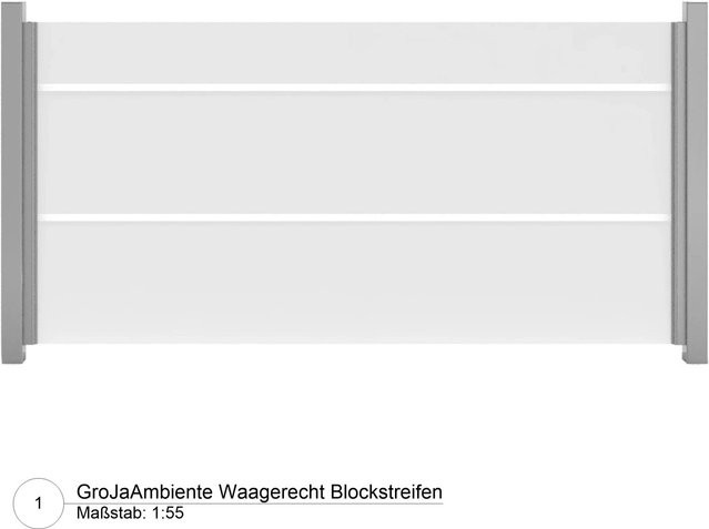GroJa Ambiente Einscheibensicherheitsglas Blockstreifen B: 180 cm, H: 90 cm, Stärke: 0,8 cm - Bild 1