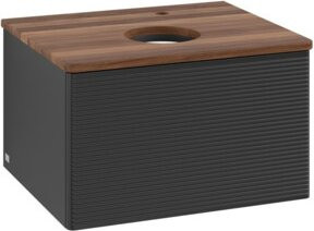 V&B Waschtischunterschrank Antao mit Frontstruktur und Beleuchtung, Farbe: Weiß und Blau, B/T/H: 60 x 36 x 50 cm - Bild 1