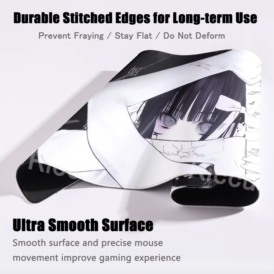 Riccu Anime Mädchen Mauspad Schwarz Kreative Esport Schreibtischmatte mit Anti-Slip-Funktion - Bild 2