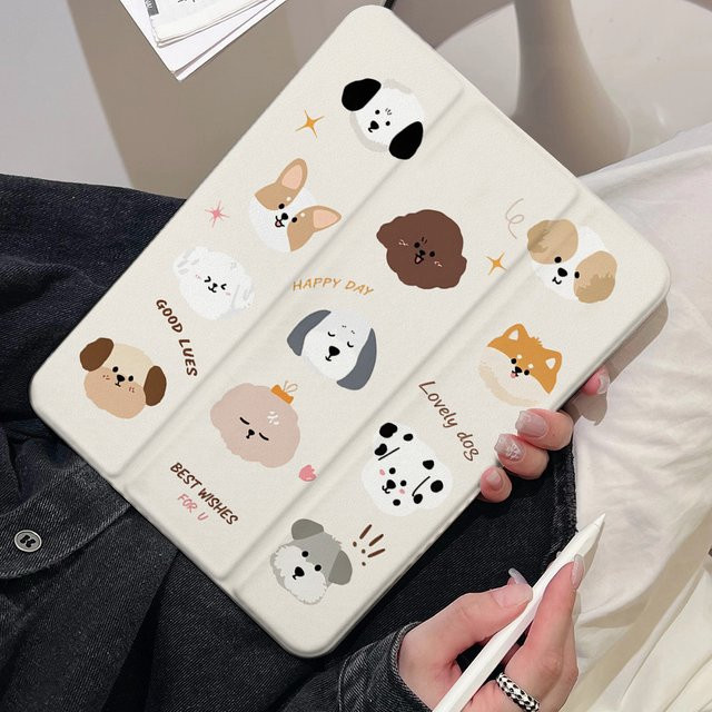 Niedrige Welpen Tischhülle für Apple iPad in Weiß - Bild 1