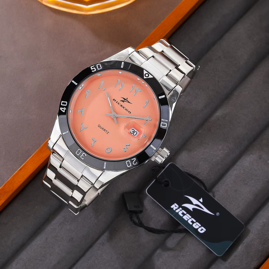 RICECGO Armbanduhr, Quarz, Edelstahl, Grau, Herren, Datum - Bild 2