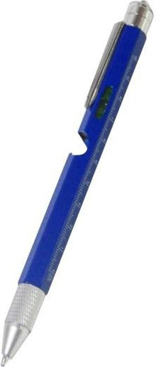 9-in-1 Multitool-Stift All you desire aus Aluminium in Blau mit LED-Licht, Schraubendreher, Lineal, Eingabestift, Wasserwaage und Flaschenöffner - Bild 1