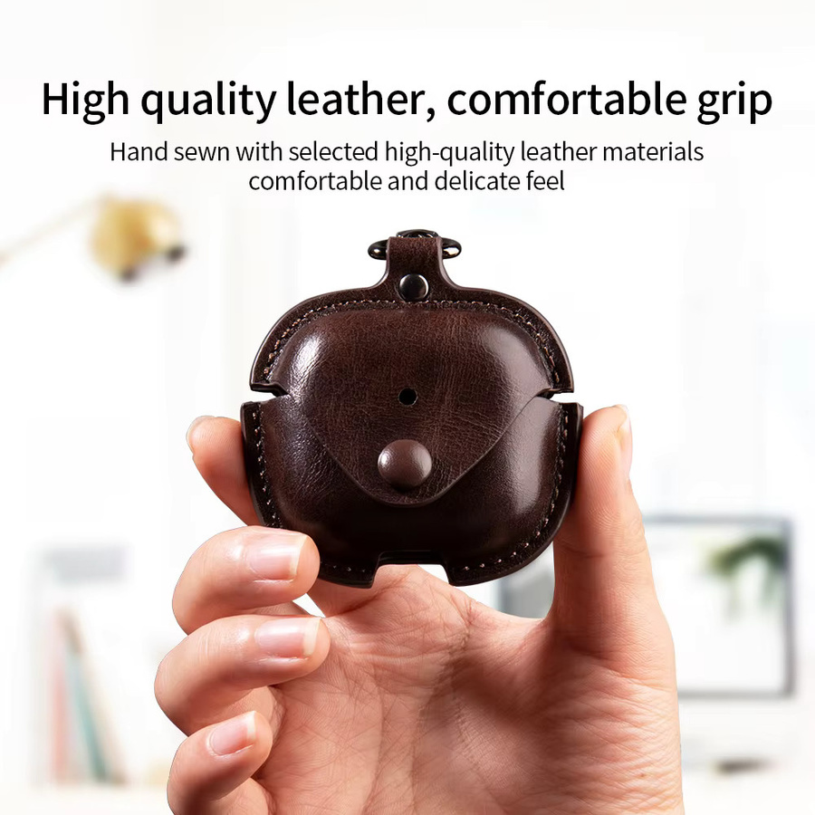 Retro Leder Business Schutzhülle für Apple AirPods 4 (2024) mit Haken - Bild 4