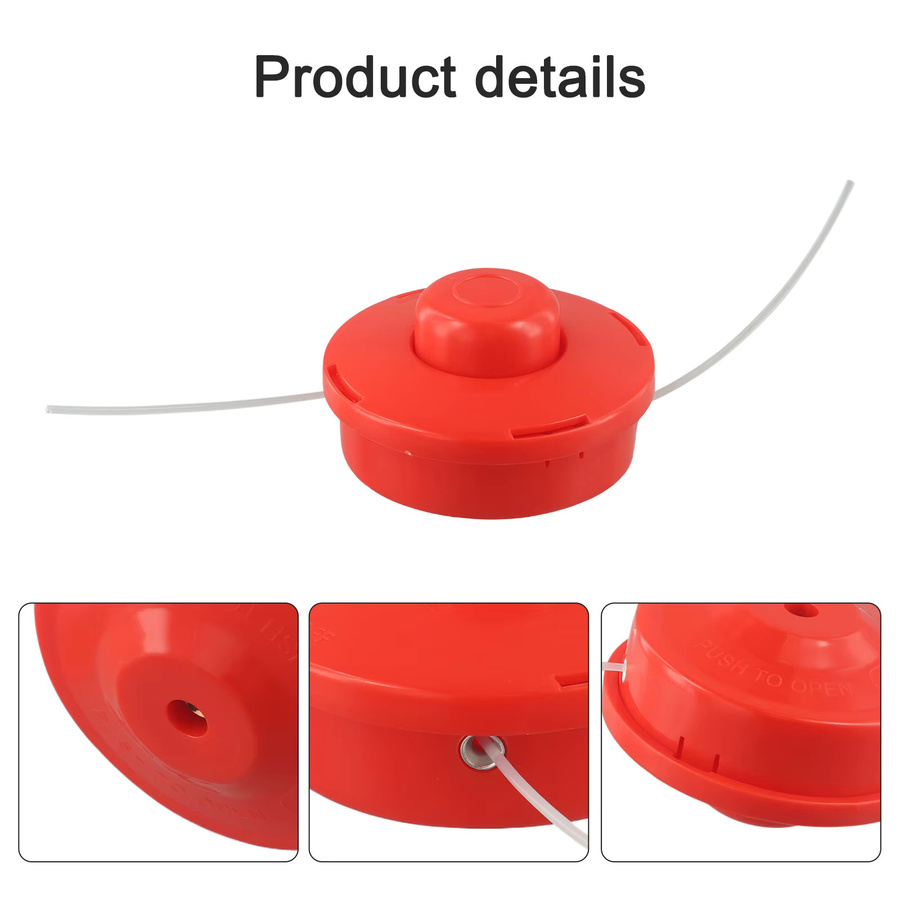 VIBRATITE Ersatz-Benzin-Trimmerkopf mit Bump-Feed-Schnurspule aus Kunststoff in Rot/Schwarz für Freischneider und Rasenmäher - Bild 2