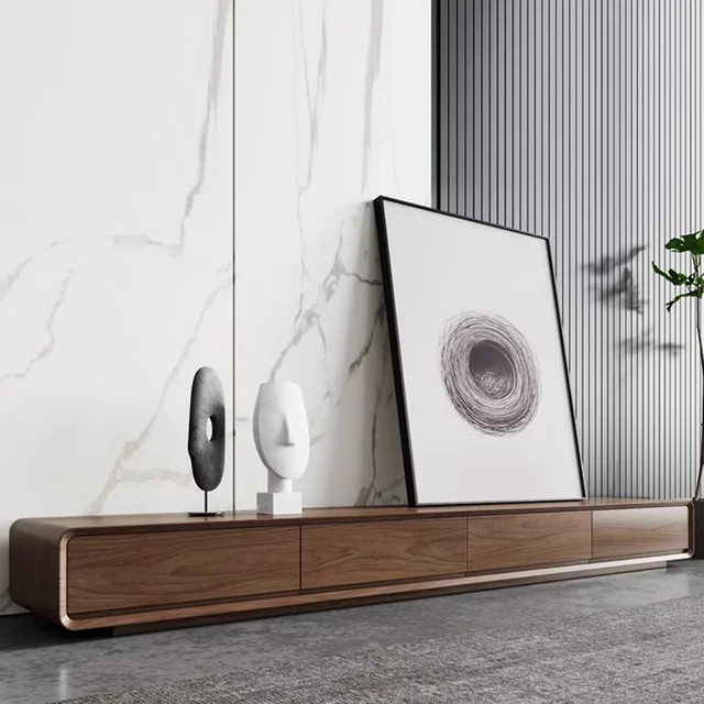 Moderner TV-Tisch aus Holz von DUTRIEUX in Braun mit mattem Finish - Bild 1