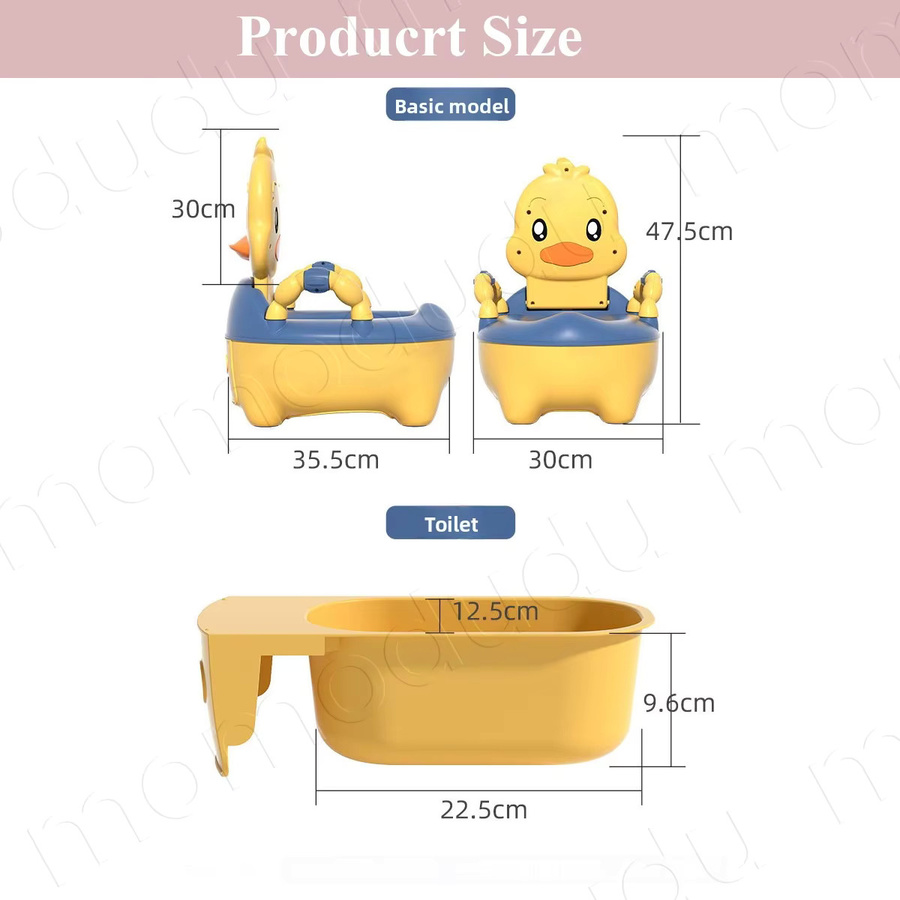 momo&dudu Baby-Toilettentrainer mit Hocker und rutschfester Oberfläche für Jungen und Mädchen in Pink oder Gelb - Bild 2