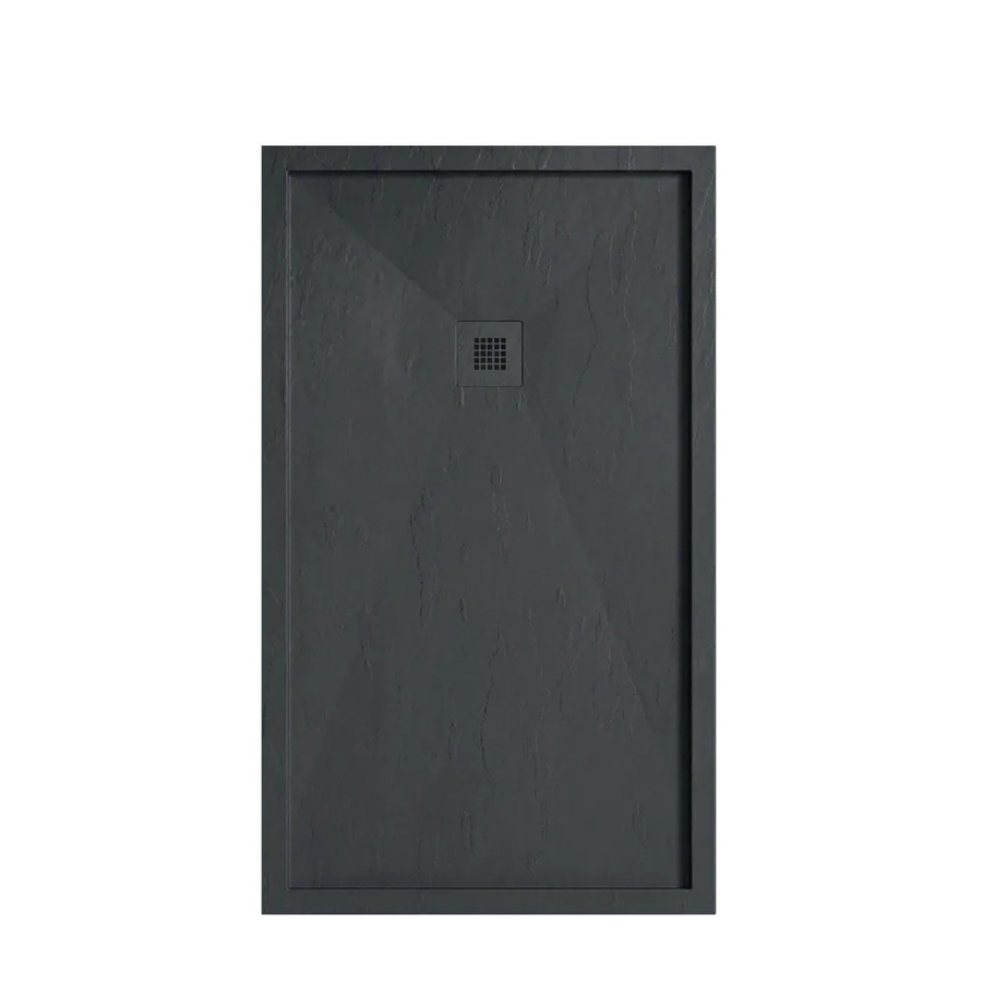 Stano Mineralguss Duschwanne Extra Flach mit Rand Sarin Anthrazit B/T: 70 x 200 cm - Bild 2