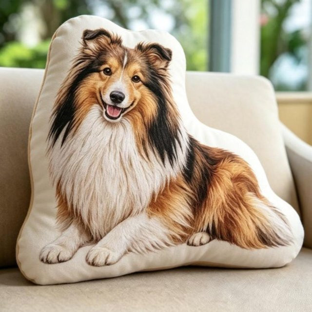 Yiran Health & Beauty Kuschelkissen in Shiba-Hundform aus weichem Plüsch in Beige, B/T/H: 40 x 40 x 40 cm - Bild 1