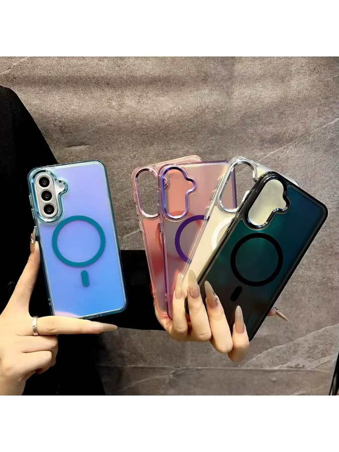 Magnetische Schutzhülle mit Farbverlauf für Samsung S25 S24 S23 FE Ultra in Multicolour und Purple - Bild 4