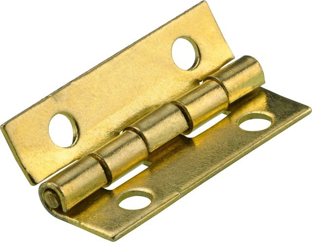 Hettich Schmales Scharnier aus Stahl in Messingoptik, 4 Stück, B/T/H: 15 x 25 x 15 mm - Bild 1
