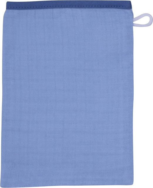 Wörner Waschlappen Musselin, 3er-Pack, blau, Baumwolle, Kinder - Bild 1
