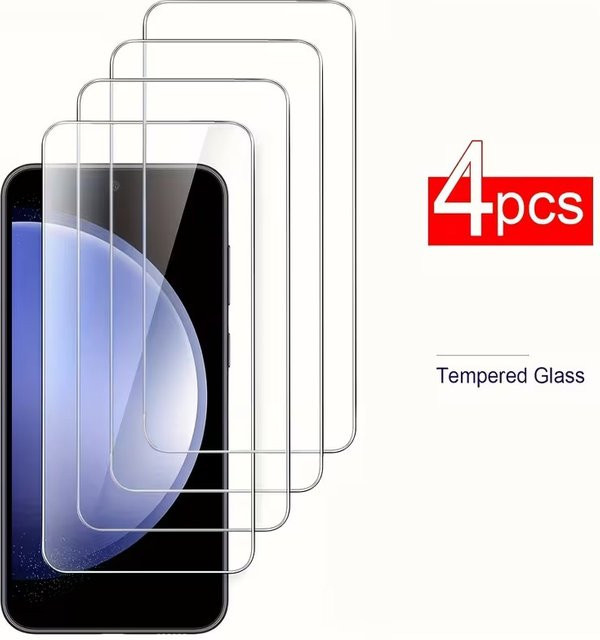 4 Stück HD-Displayschutzfolie aus gehärtetem Glas für Samsung Galaxy S23 A55 A35 A54 S25 in Transparent - Bild 1