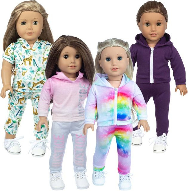 dearbei 18-Zoll-Puppenkleidung Regenbogen-Print, Alltagskleidung, Zubehör - Bild 1