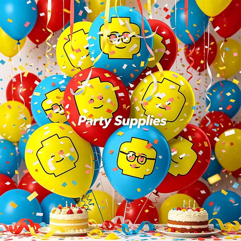 BEAST KINGDOM Baustein-Partyballons aus Latex in Mehrfarbig, Durchmesser: 30,48 cm - Bild 2