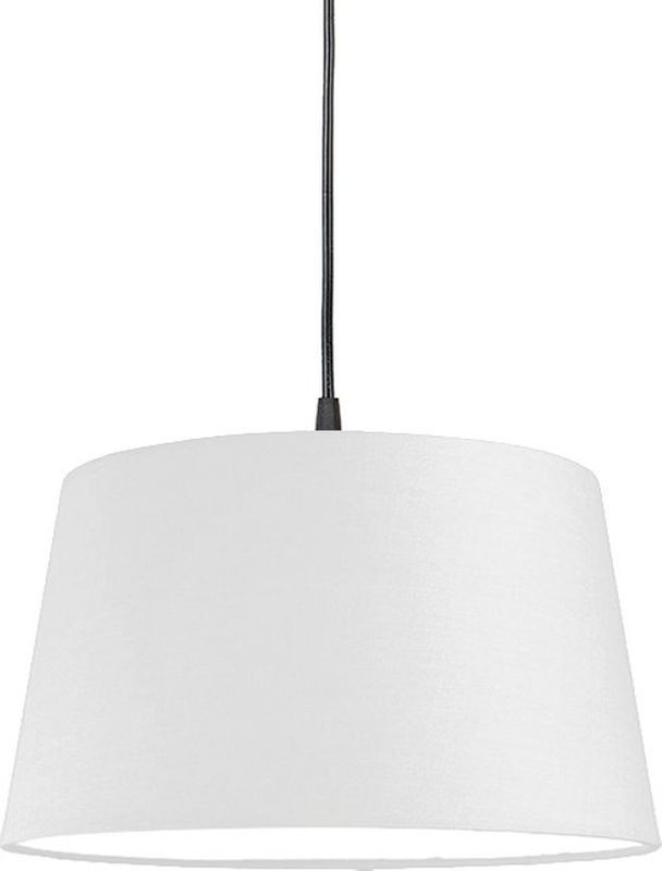Moderne Pendelleuchte QAZQA in Schwarz und Weiß aus Kunststoff mit E27 Fassung, Durchmesser: 45 cm - Bild 1