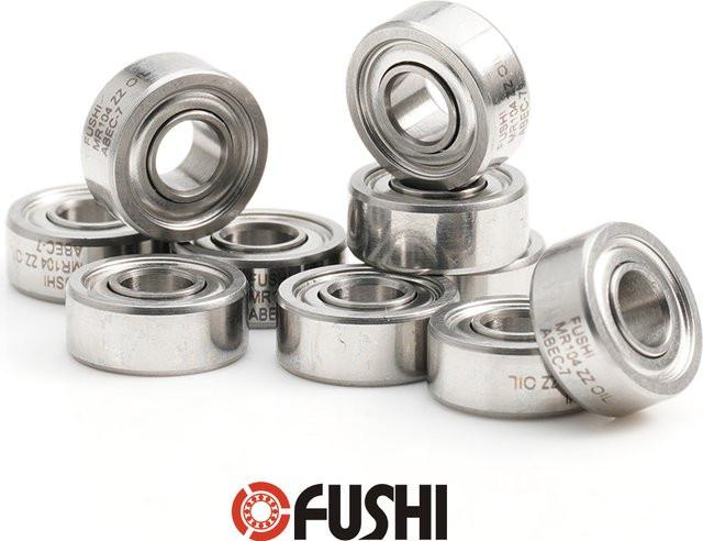 10 Stück FUSHI MR104ZZ Kugellager in Silber für elektrische Nagelbohrmaschinen und Laborhandstücke, Maße: B/T/H: 4 x 10 x 4 mm - Bild 1