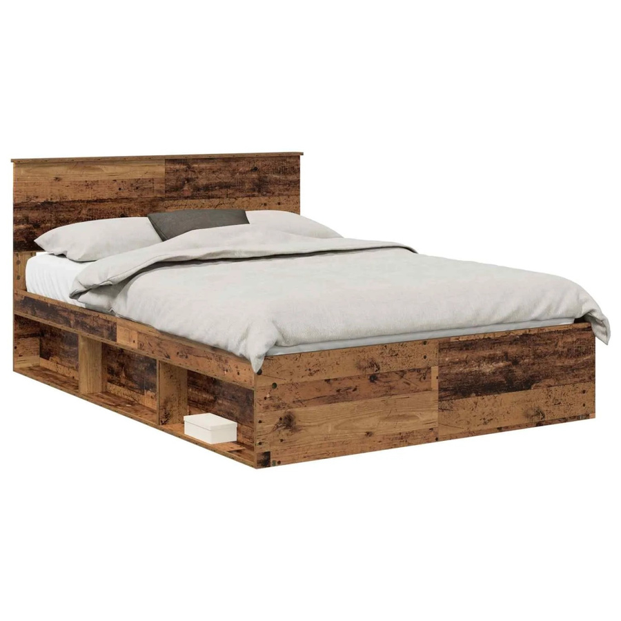 vidaXL Bettrahmen aus massivem Kiefernholz in Braun, B/T/H: 140 x 190 x 90 cm - Bild 2