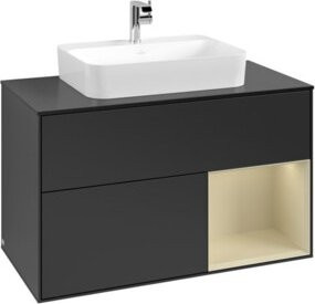 V&B Waschtischunterschrank Finion 100 in Blau Lackiert, B/T/H: 100 x 50,1 x 50,1 cm - Bild 1