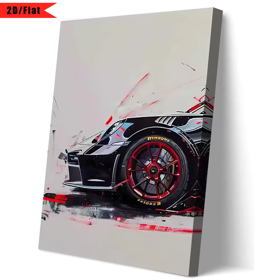 Potdemiel Graffiti Wandkunst Super-Sportwagen GT3-RS HD-Leinwanddruck Poster in Mehrfarbig - Bild 5