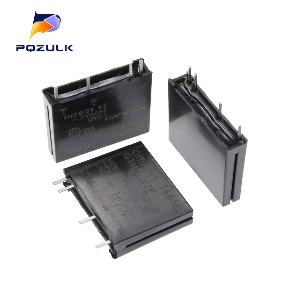 10er Set G3MB-202P-5VDC Solid State Relais für PCB, DC-AC, 5VDC Eingangsspannung, 240V AC 2A, Schwarz - Bild 1