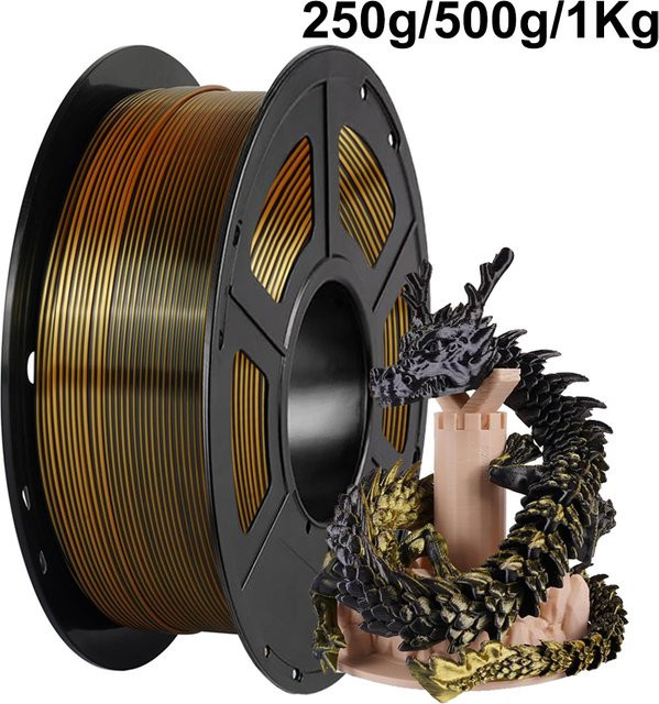 3D Maliang PLA Seide Filament Gold Schwarz 1,75mm für FDM 3D-Drucker - Bild 1