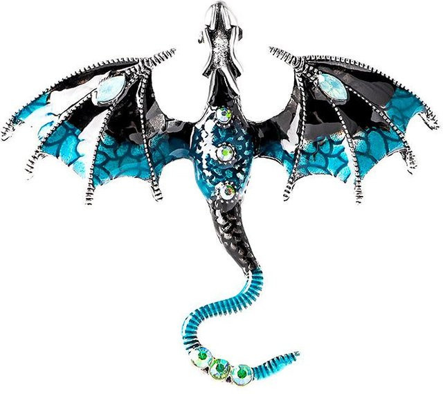 YIRAN Brosche, Emaille Drache, Unisex, black - Bild 1
