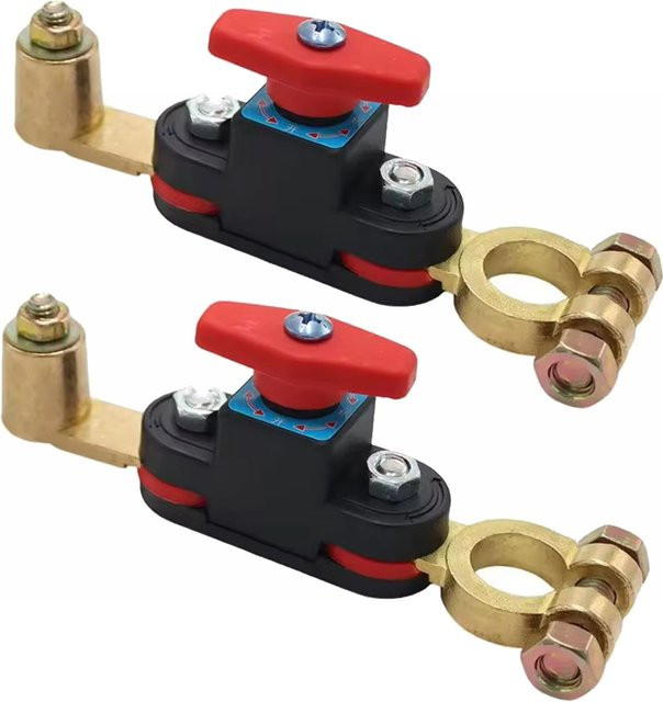Kebidumei Auto-Batterie-Trennschalter für 12V und 24V, drehbarer Zweiwegeschalter zum Schutz vor Stromausfall und Leckage - Bild 1