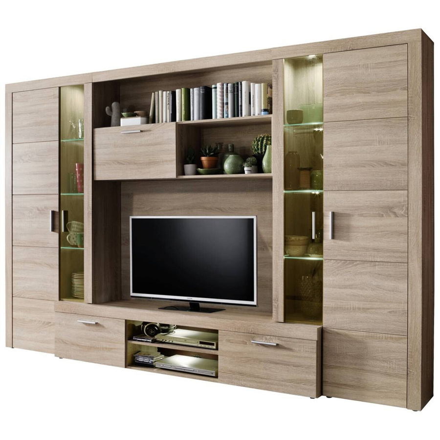 Wohnwand Mondeo von Trendteam in Eiche Sägerau hell, modern und matt, B/H/T: 291 x 197 x 41 cm - Bild 2