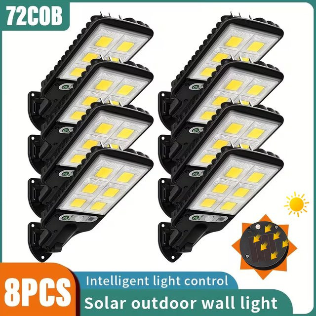 NEWBIRTH LED Solar Außenleuchte mit Bewegungsmelder, moderne COB Hofwandlampe in Schwarz für Garten, Terrasse und Garage - Bild 1
