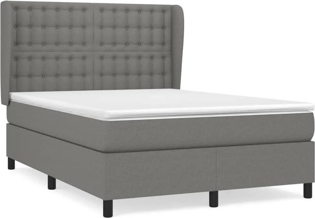 vidaXL Boxspringbett mit Matratze Dunkelgrau B/T: 140 x 200 cm - Bild 1