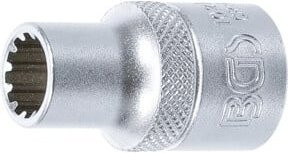 BGS Steckschlüssel-Einsatz Gear Lock 10210, Antrieb 1/2 Zoll, Schlüsselweite 10 mm, Farbe Silber - Bild 1