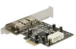 Delock PCI Express Karte mit 2 x extern FireWire B und 1 x extern FireWire A in Schwarz - Bild 2