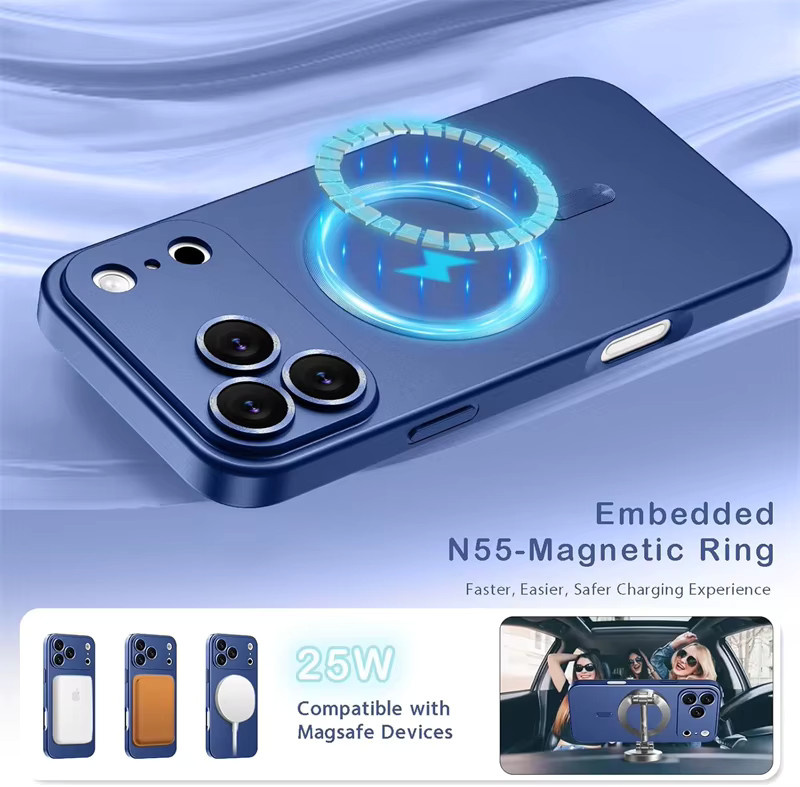 Newteneight Magnetische TPU Schutzhülle für iPhone in Blau, Stoßfeste MagSafe kompatible Hülle - Bild 5