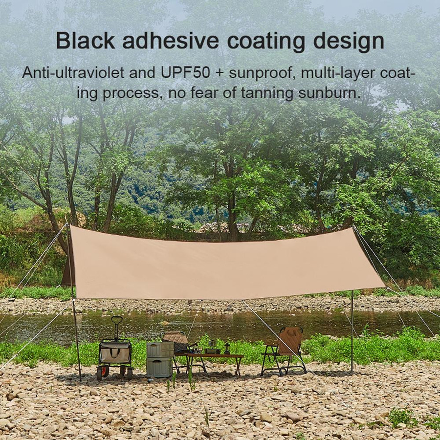 Wasserdichte Outdoor-Gartenüberdachung in Schmetterlingsform aus Oxford-Stoff mit UV-Schutz in Beige - Bild 4