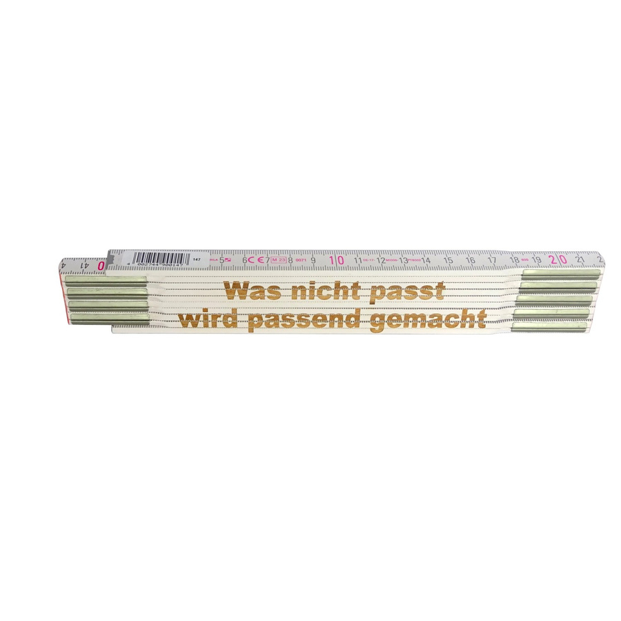 Stabila Zollstock aus Holz mit Lasergravur in Weiß, Länge: 2 m - Bild 2