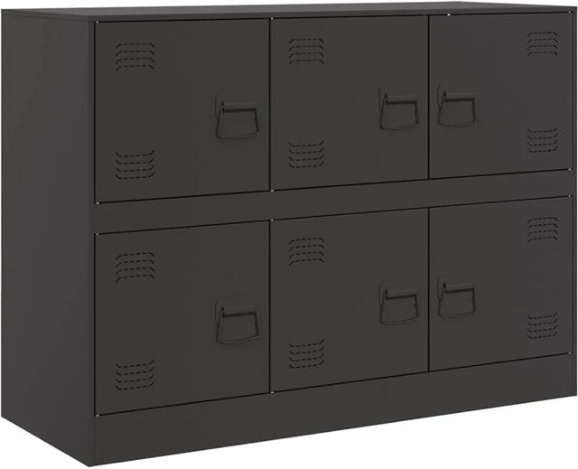 vidaXL Sideboard aus kaltgewalztem Stahl in Schwarz Matt, B/T/H: 99 x 39 x 73 cm - Bild 1