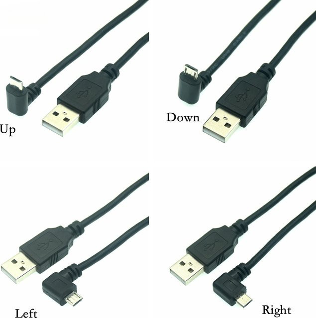 BSN USB auf Micro-USB Datenladekabel mit 90 Grad Winkel, Schwarz - Bild 1