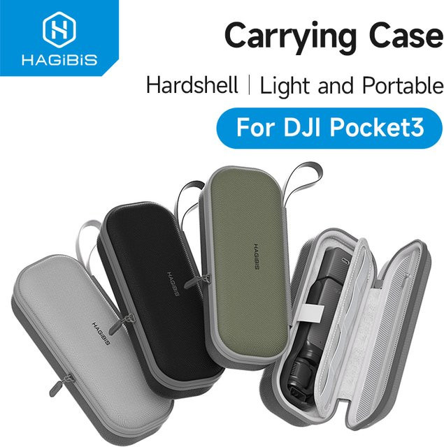 Hagibis Tragetasche für DJI Osmo Pocket 3 in Grau mit Hartschale und Zubehörfach für Speicherkarten - Bild 1