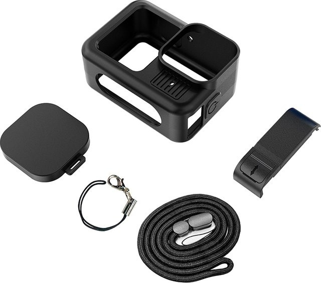 Schützendes Silikonhüllen-Set für GoPro Hero 13 Black inklusive Schutzfolie und Objektivdeckel in Schwarz - Bild 1
