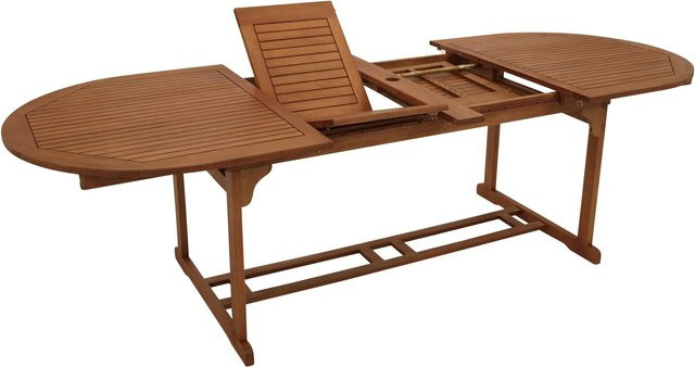 DEGAMO Ausziehtisch LAGO aus Eukalyptus Holz, braun, B/T: 180 bis 260 x 100 cm - Bild 1