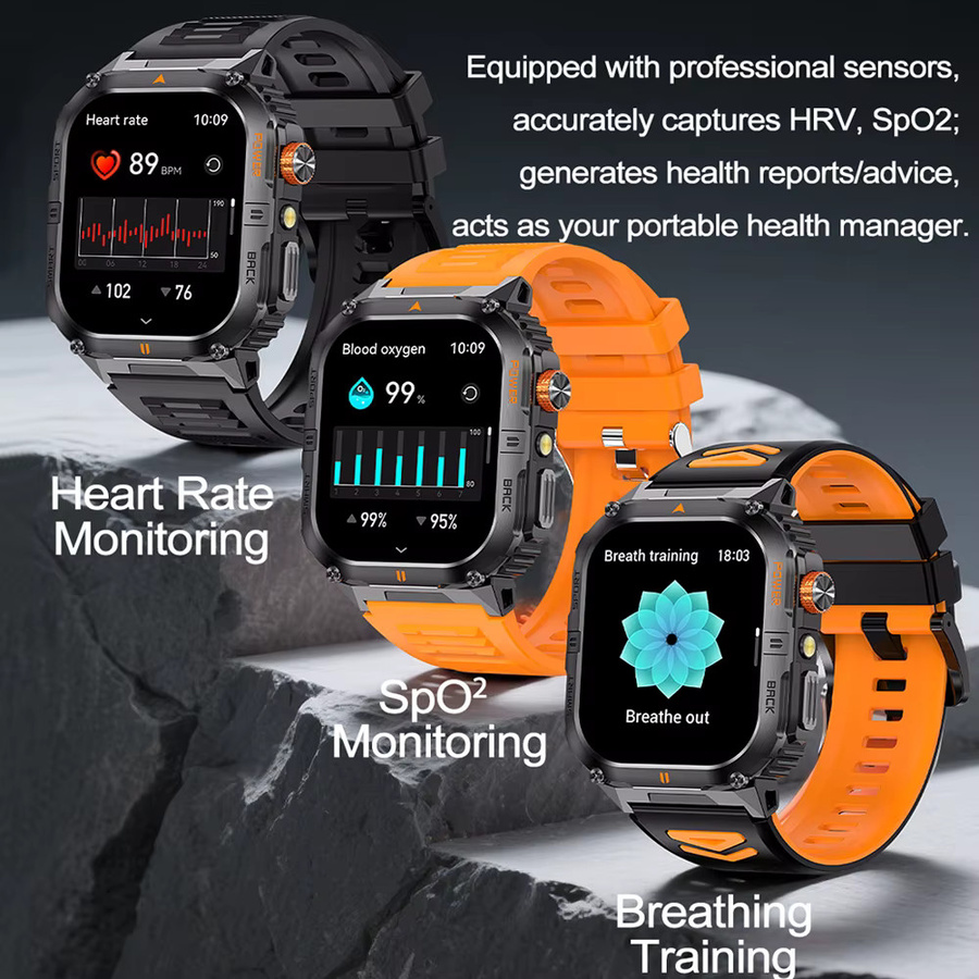 ChiBear Smartwatch, Schwarz, Silikon, Herren, 50,8 mm, GPS - Bild 5