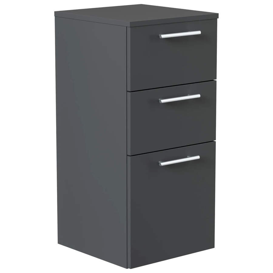 Posseik Midischrank mit Soft-Close-Türen und Innenschubladen in Grafit oder Weiss, Breite: 75 cm - Bild 2