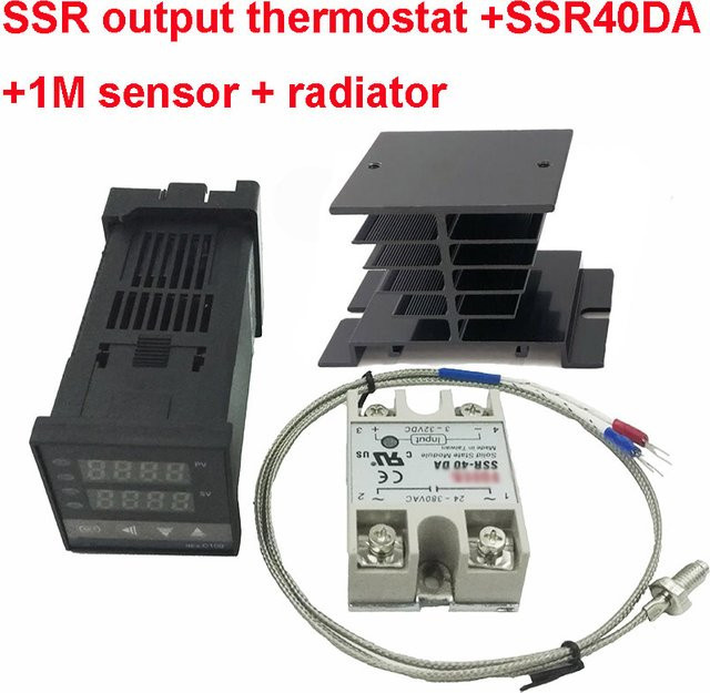 REX-C100 Digitaler PID-Temperaturregler Thermostat mit SSR-Ausgang und K-Typ-Thermoelement-Sonde von lefavor - Bild 1