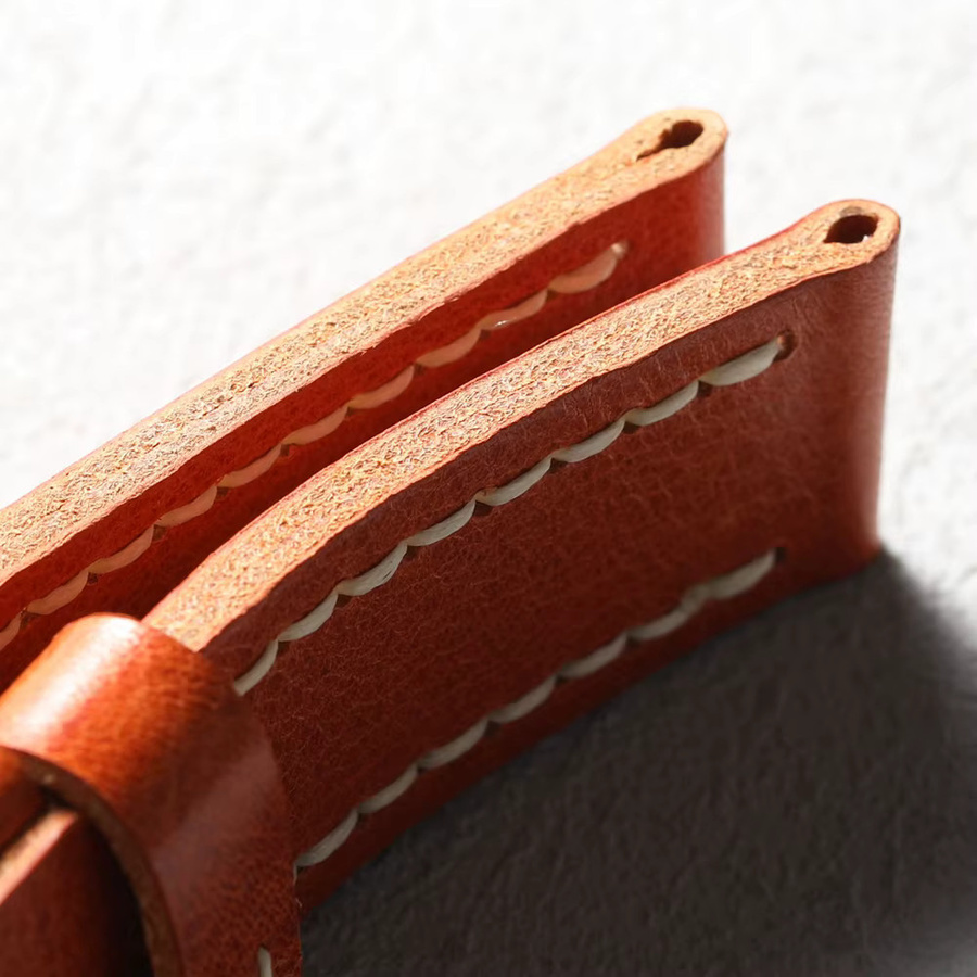 Raystray Uhrenarmband Leder, orange-gelb, Vintage, Unisex - Bild 3