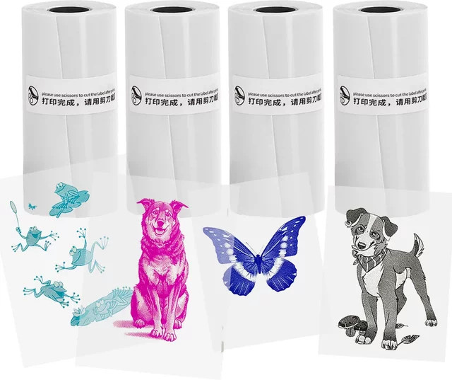 Transparentes thermisches selbstklebendes Papier für tragbare Thermodrucker, B: 57 mm, H: 25 mm - Bild 1