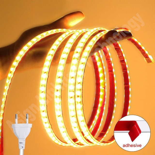Asign LED-Lichtleiste weiß, wasserdicht IP67, 120 LEDs/m, 220V mit EU-Netzstecker - Bild 1