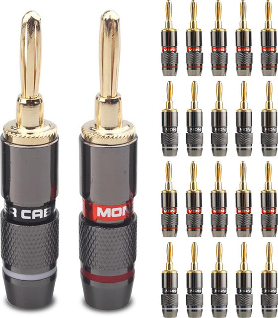 Vergoldete Lautsprecher-Adapter aus reinem Kupfer, Banana Stecker für Audio-Anschlüsse, Farbe: Gold - Bild 1