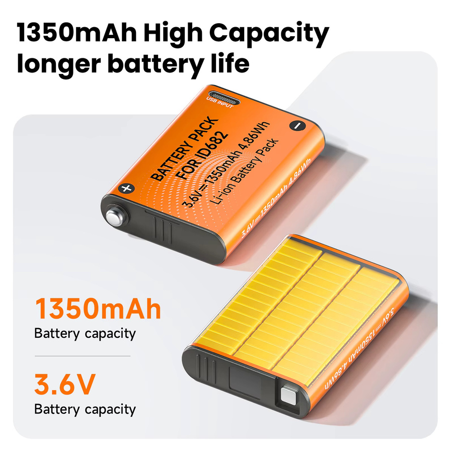 Petzl Li-Ion-Akku 1350 mAh mit USB-C-Ladeanschluss für ACTIK CORE Stirnlampen E99ACA, Orange - Bild 2