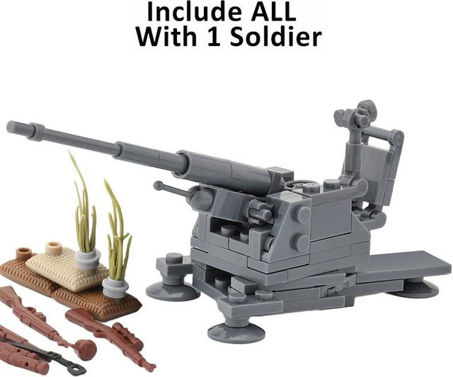 Yiran toy WK2 Deutschland Militärwaffen Bausteine, Armee Soldat Figur, Panzerabwehrkanone, Fahrzeuge, ab 14 Jahren - Bild 1