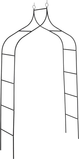 Wetterfester Rosenbogen aus Stahl von Relaxdays in Schwarz, H: 255 cm, B: 140 cm, T: 38 cm - Bild 1